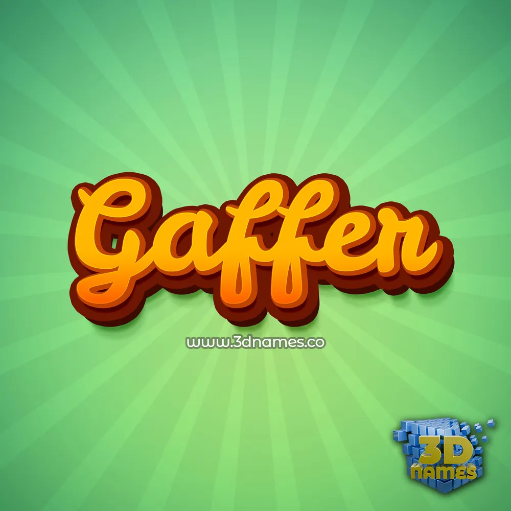gaffer in Green Rays style - 3D name wallpaper