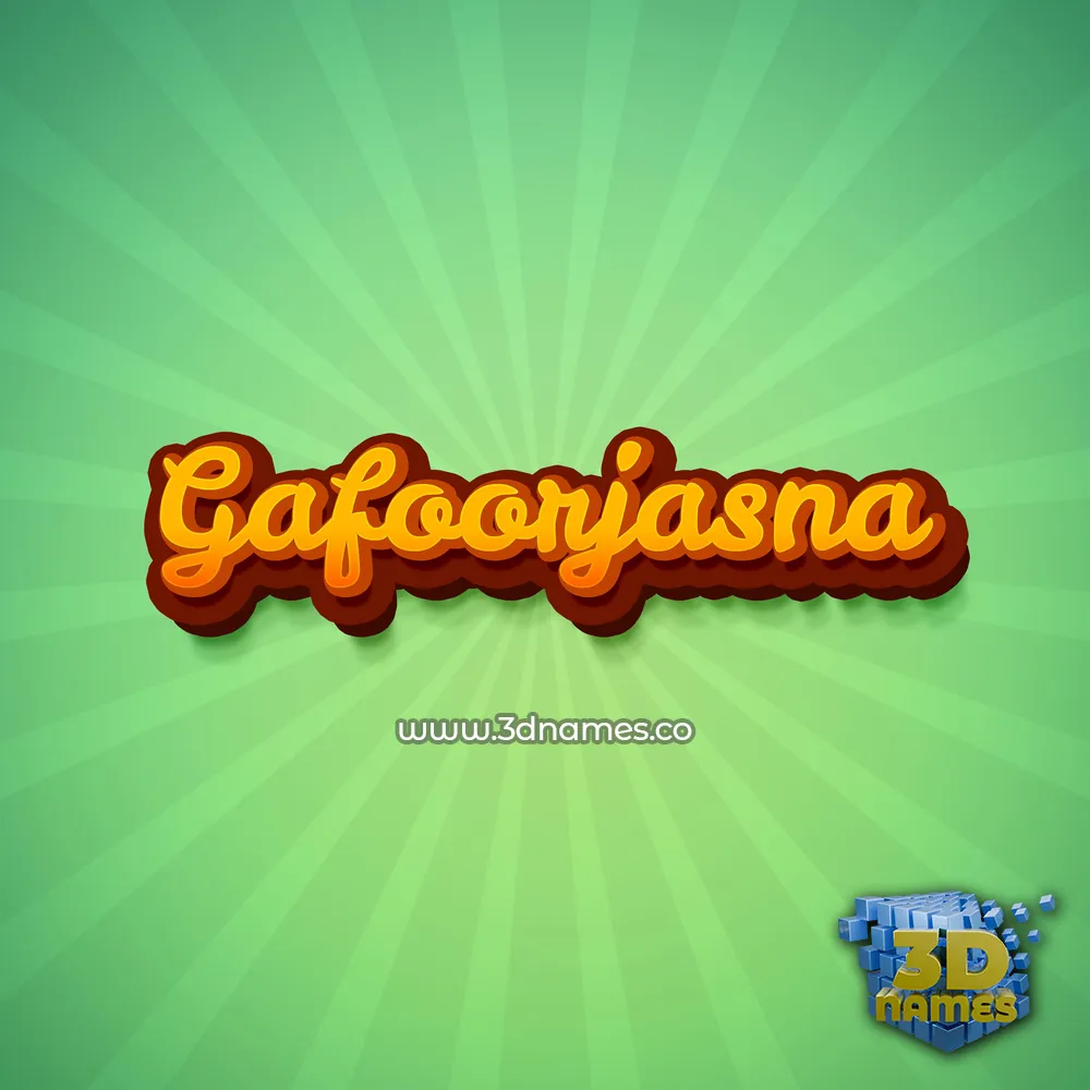gafoorjasna in Green Rays style - 3D name wallpaper