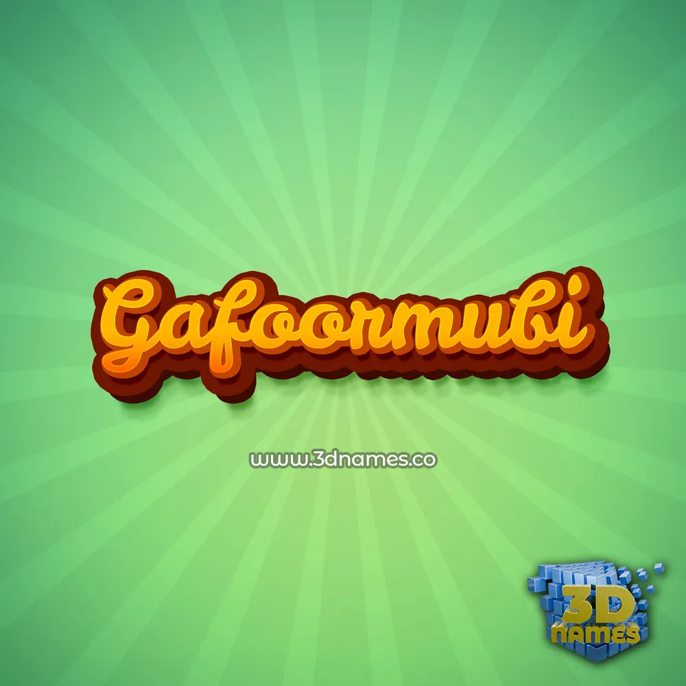 gafoormubi in Green Rays style - 3D name wallpaper