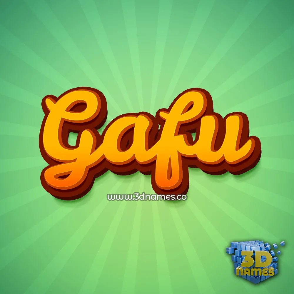 gafu in Green Rays style - 3D name wallpaper