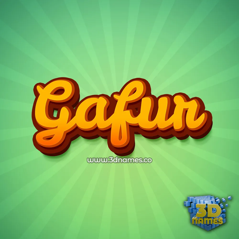 gafur in Green Rays style - 3D name wallpaper