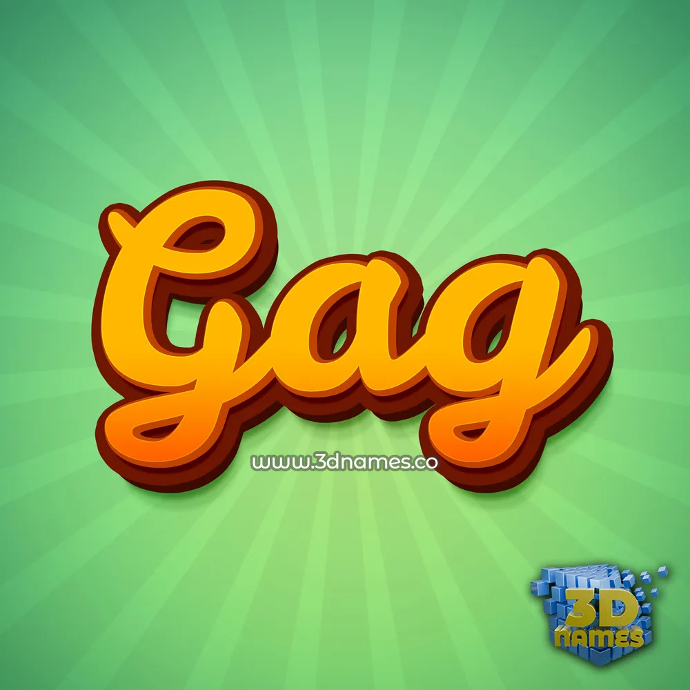 gag in Green Rays style - 3D name wallpaper