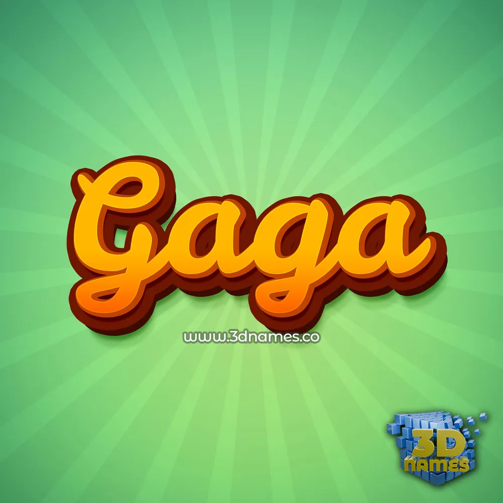 gaga in Green Rays style - 3D name wallpaper