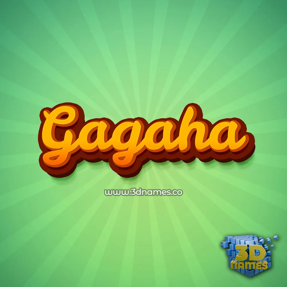 gagaha in Green Rays style - 3D name wallpaper