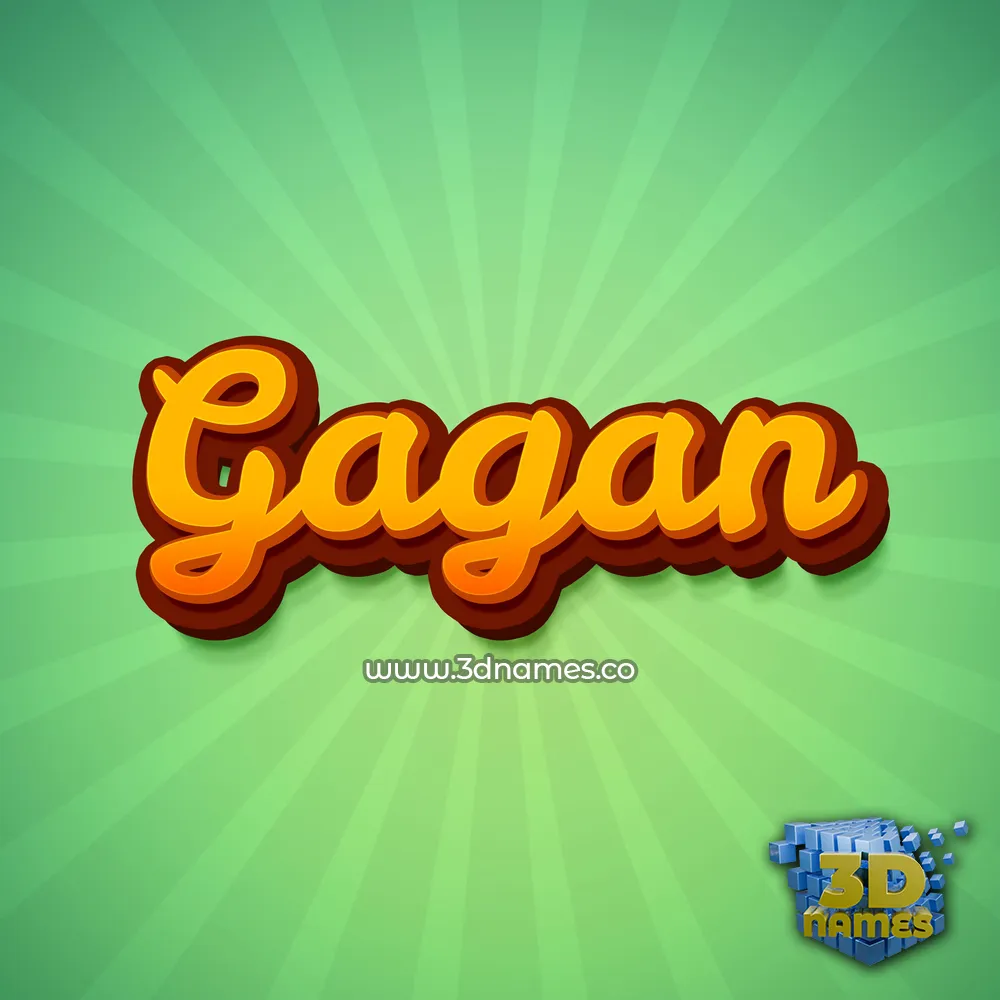 gagan in Green Rays style - 3D name wallpaper