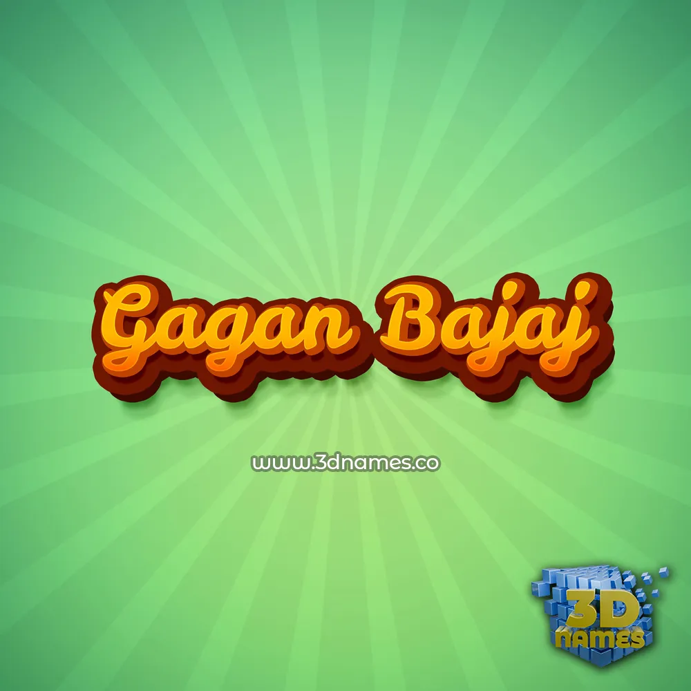 gagan bajaj in Green Rays style - 3D name wallpaper