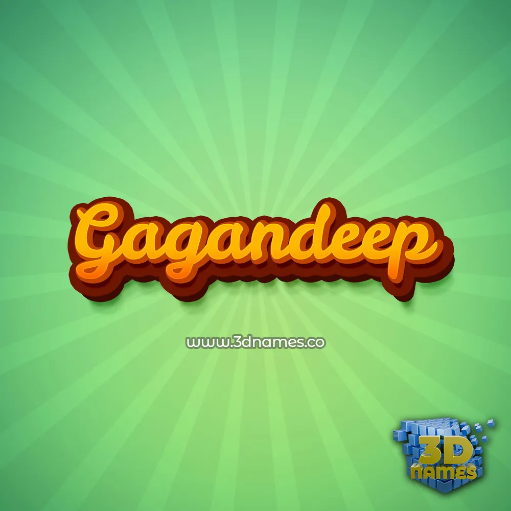 gagandeep in Green Rays style - 3D name wallpaper