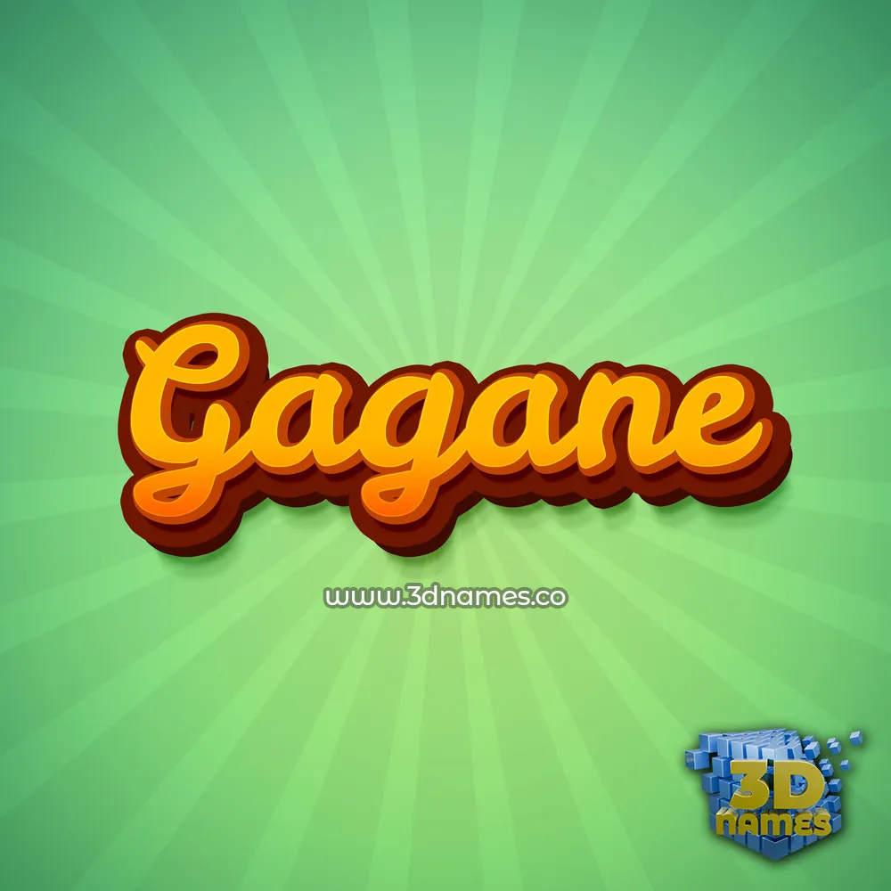 gagane in Green Rays style - 3D name wallpaper
