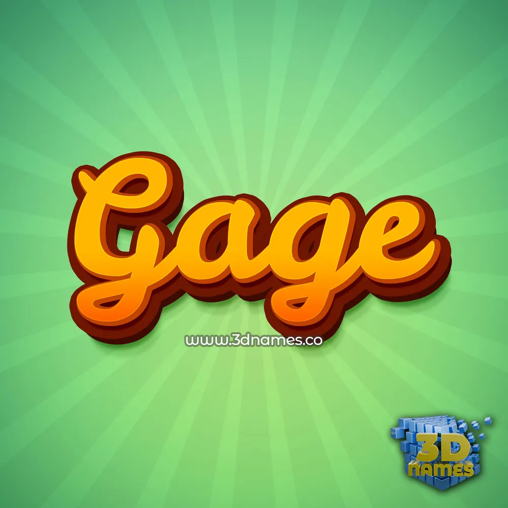 gage in Green Rays style - 3D name wallpaper