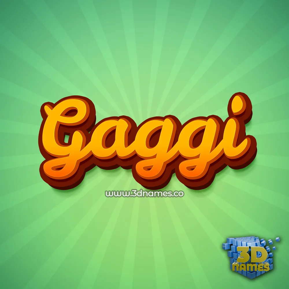 gaggi in Green Rays style - 3D name wallpaper