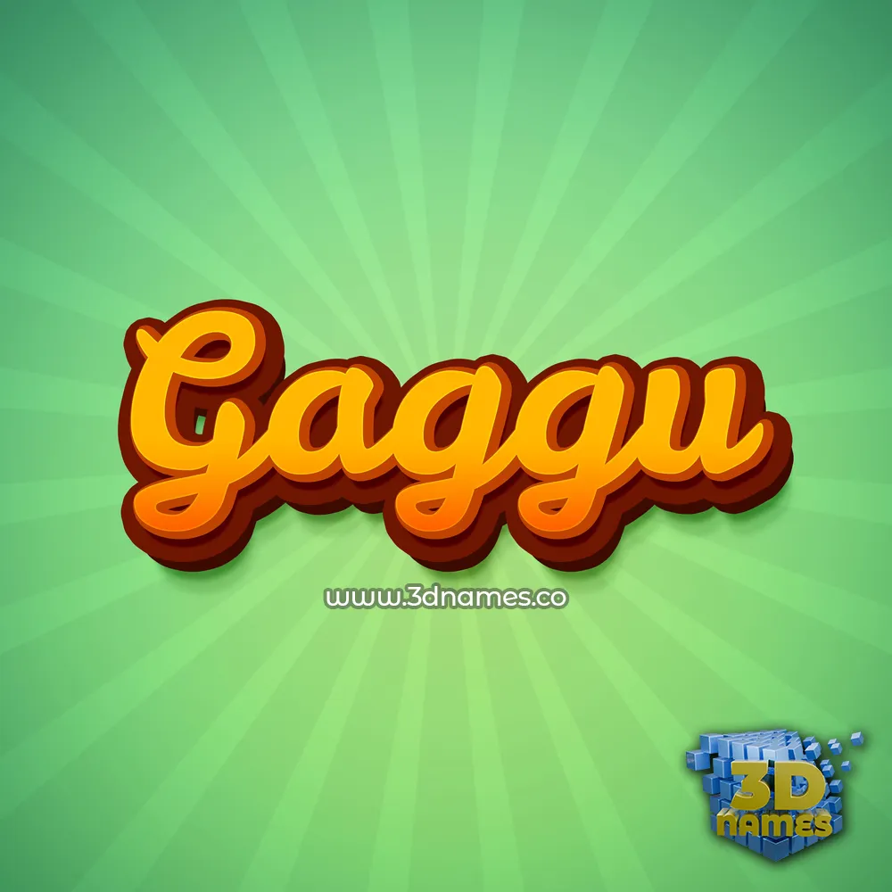 gaggu in Green Rays style - 3D name wallpaper