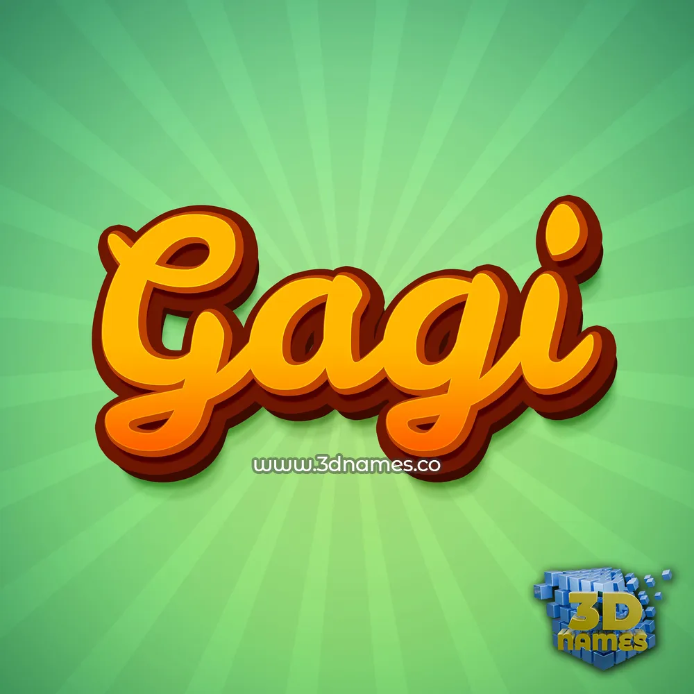 gagi in Green Rays style - 3D name wallpaper