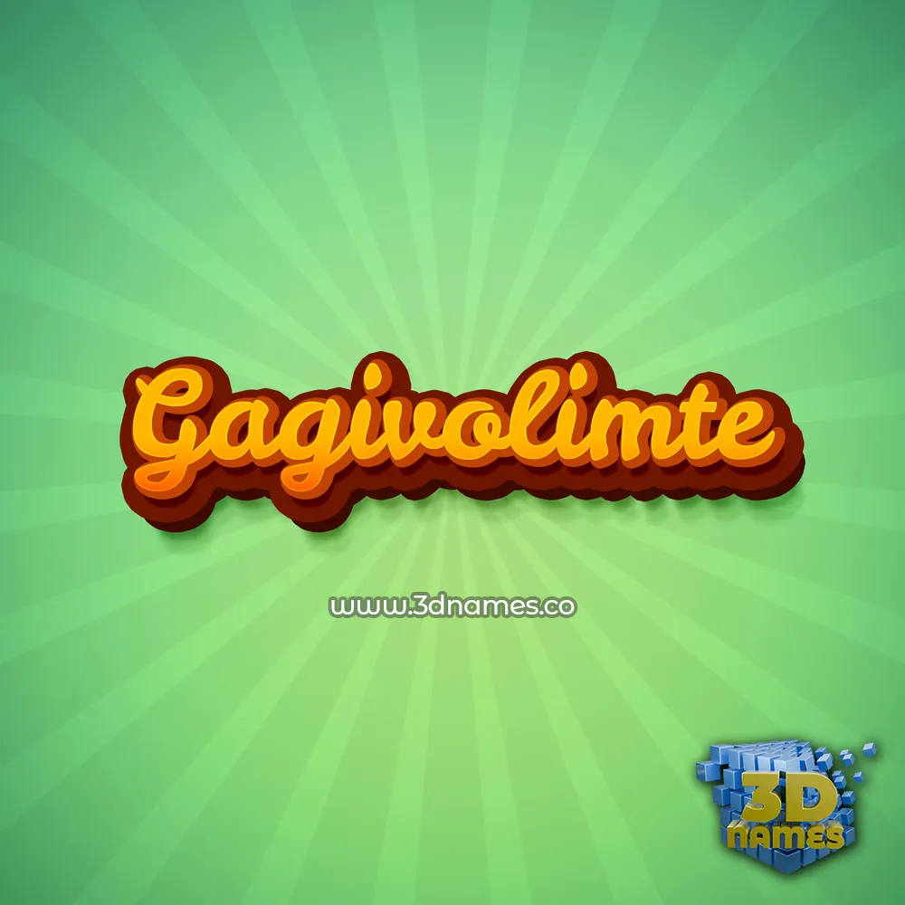 gagivolimte in Green Rays style - 3D name wallpaper