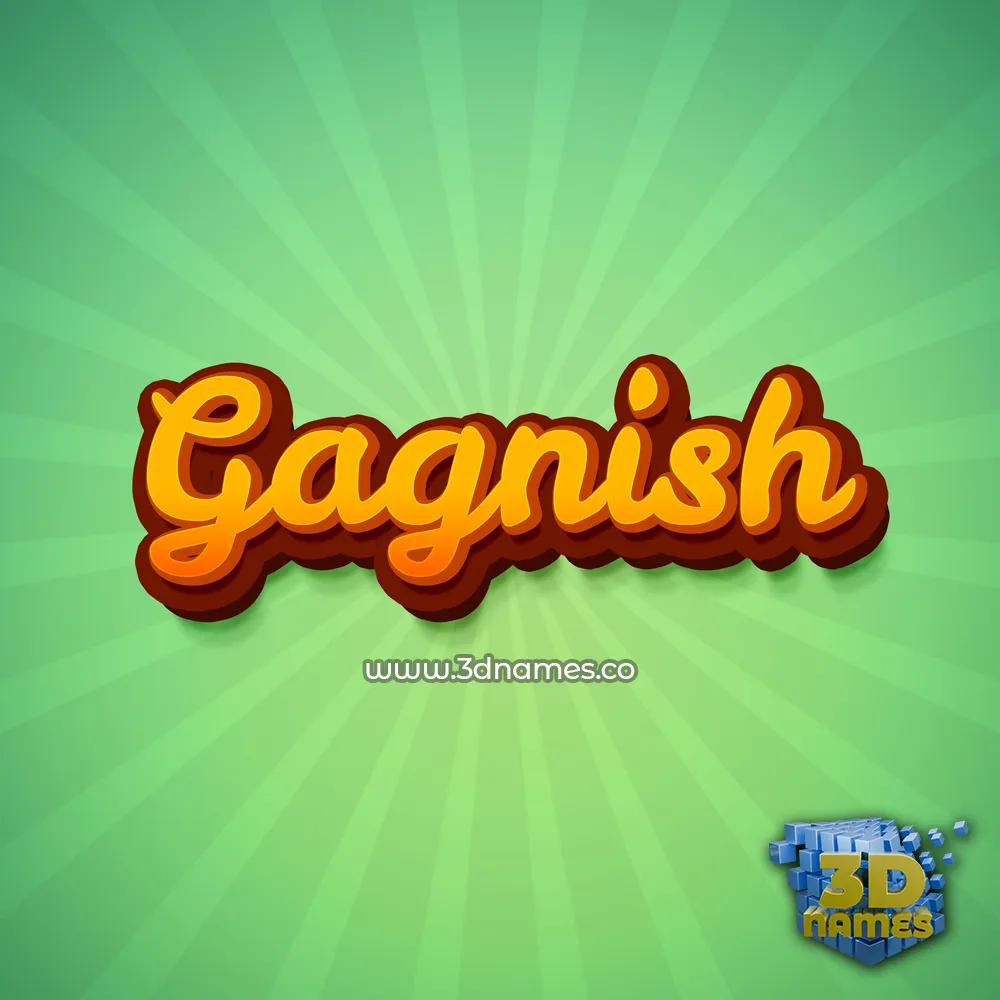 gagnish in Green Rays style - 3D name wallpaper
