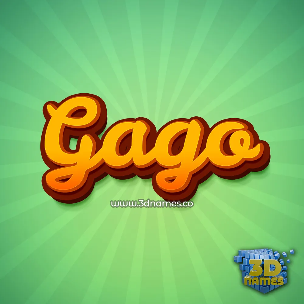 gago in Green Rays style - 3D name wallpaper