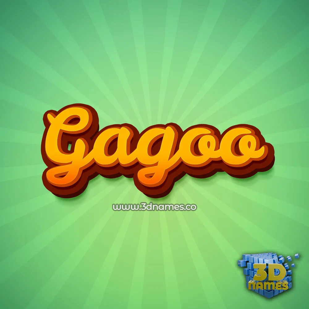 gagoo in Green Rays style - 3D name wallpaper