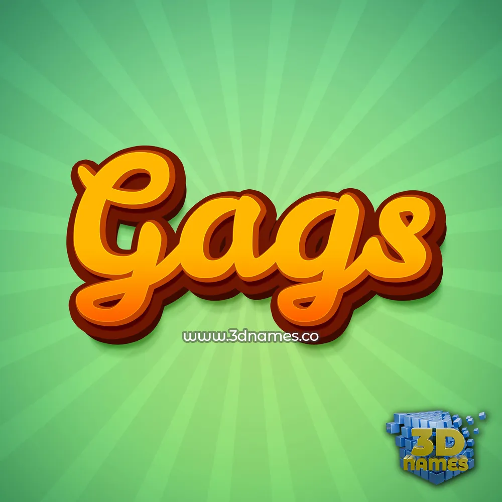 gags in Green Rays style - 3D name wallpaper