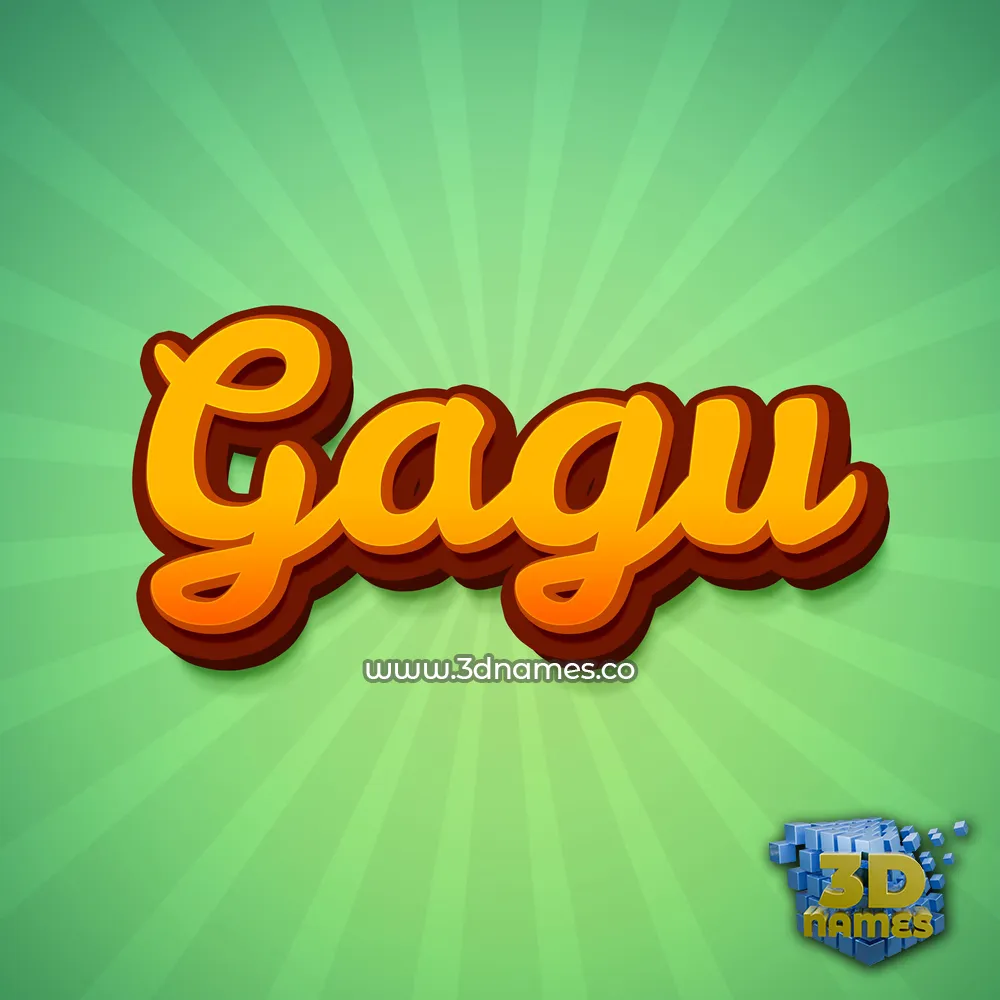 gagu in Green Rays style - 3D name wallpaper