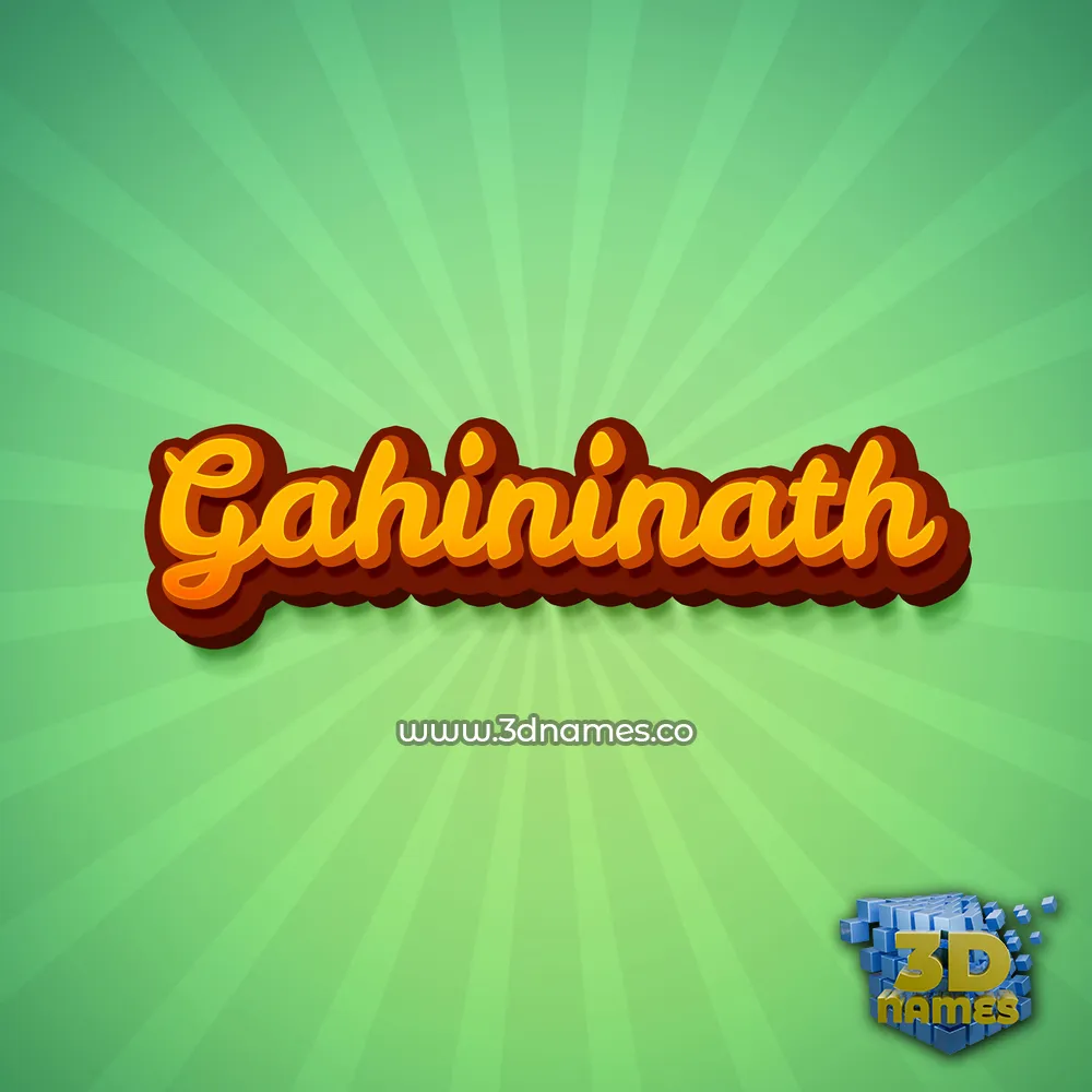 gahininath in Green Rays style - 3D name wallpaper