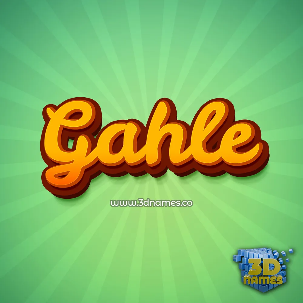 gahle in Green Rays style - 3D name wallpaper