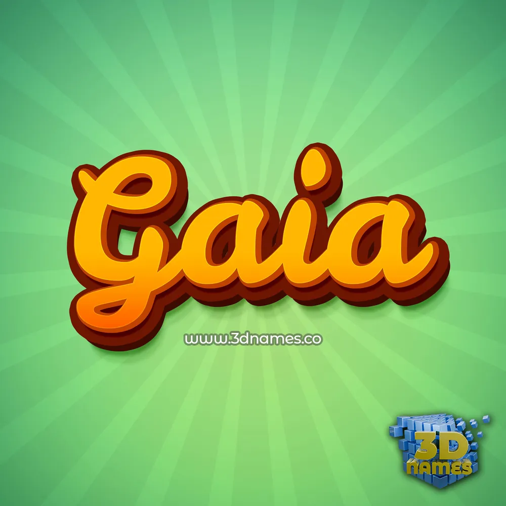 gaia in Green Rays style - 3D name wallpaper
