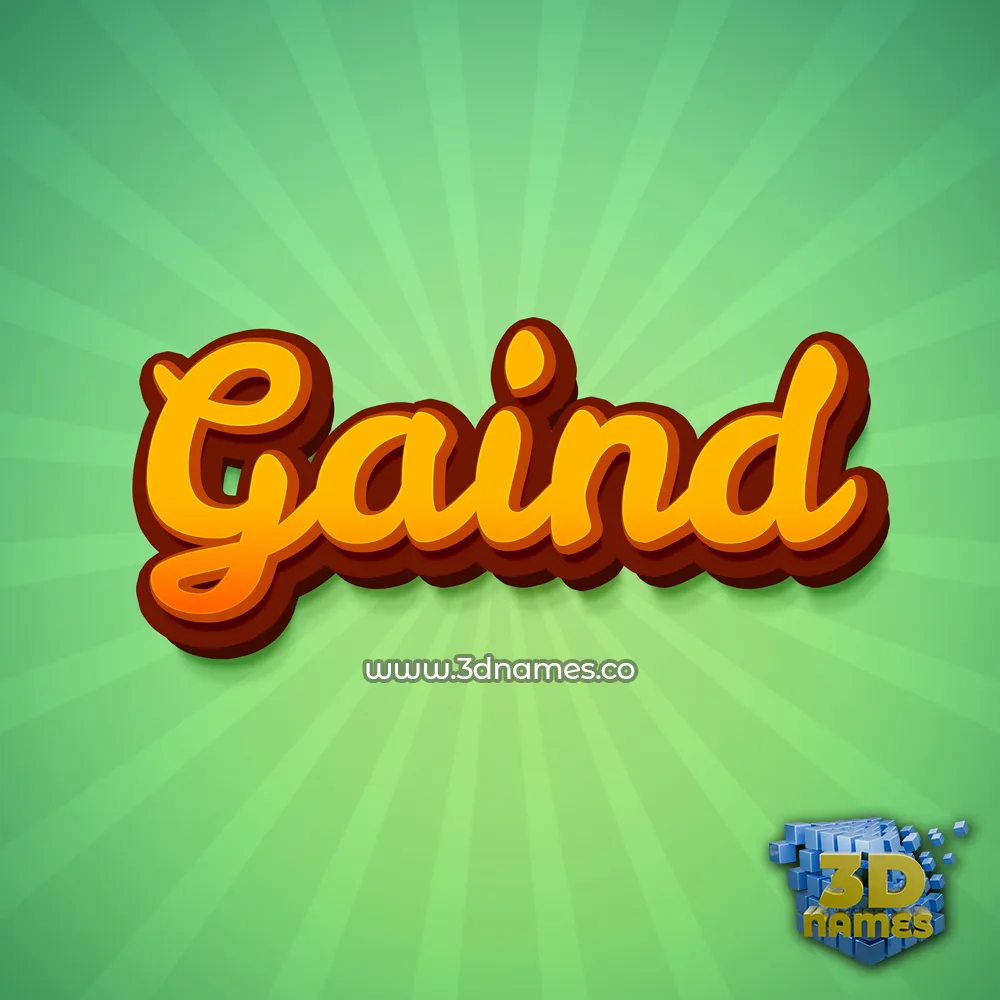 gaind in Green Rays style - 3D name wallpaper