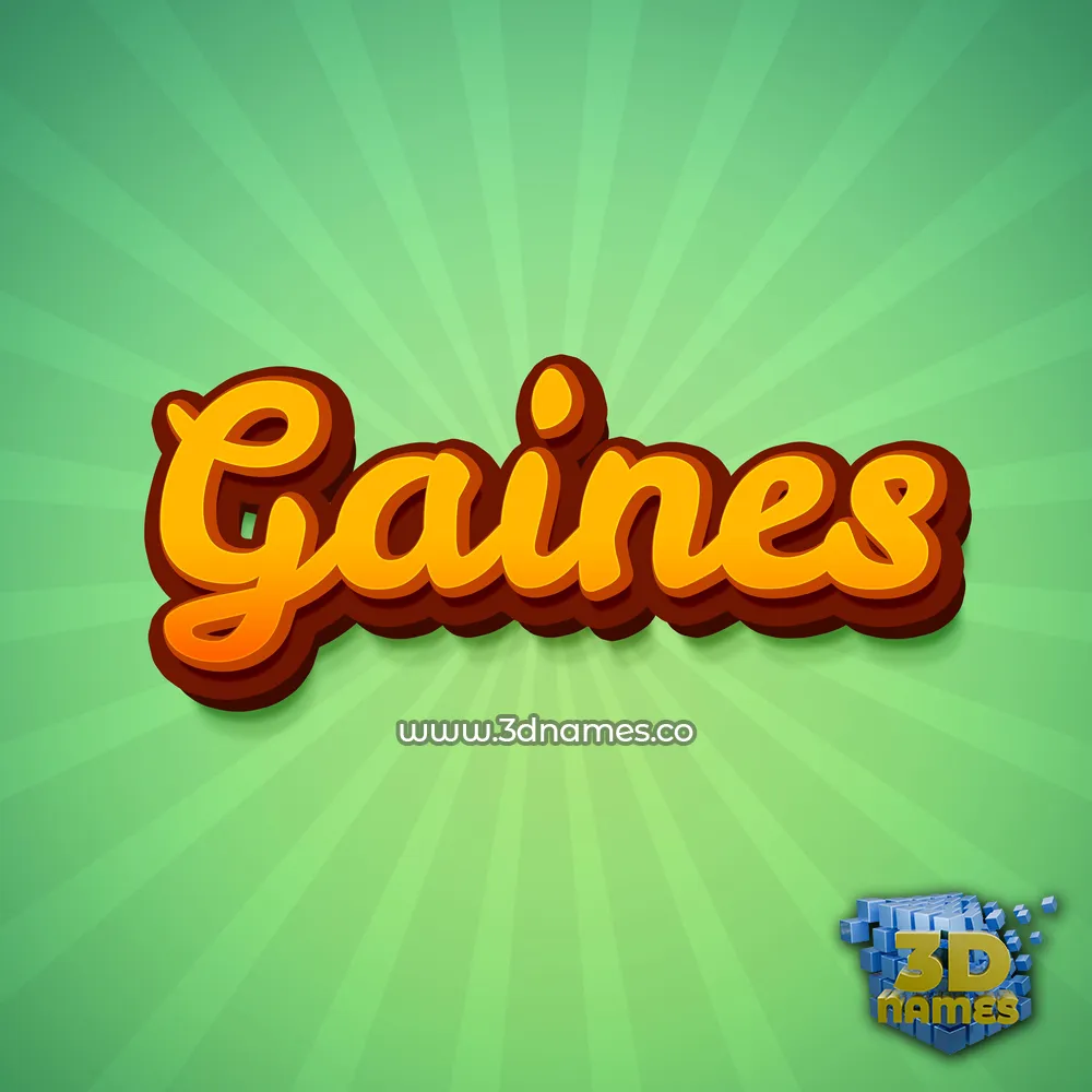 gaines in Green Rays style - 3D name wallpaper
