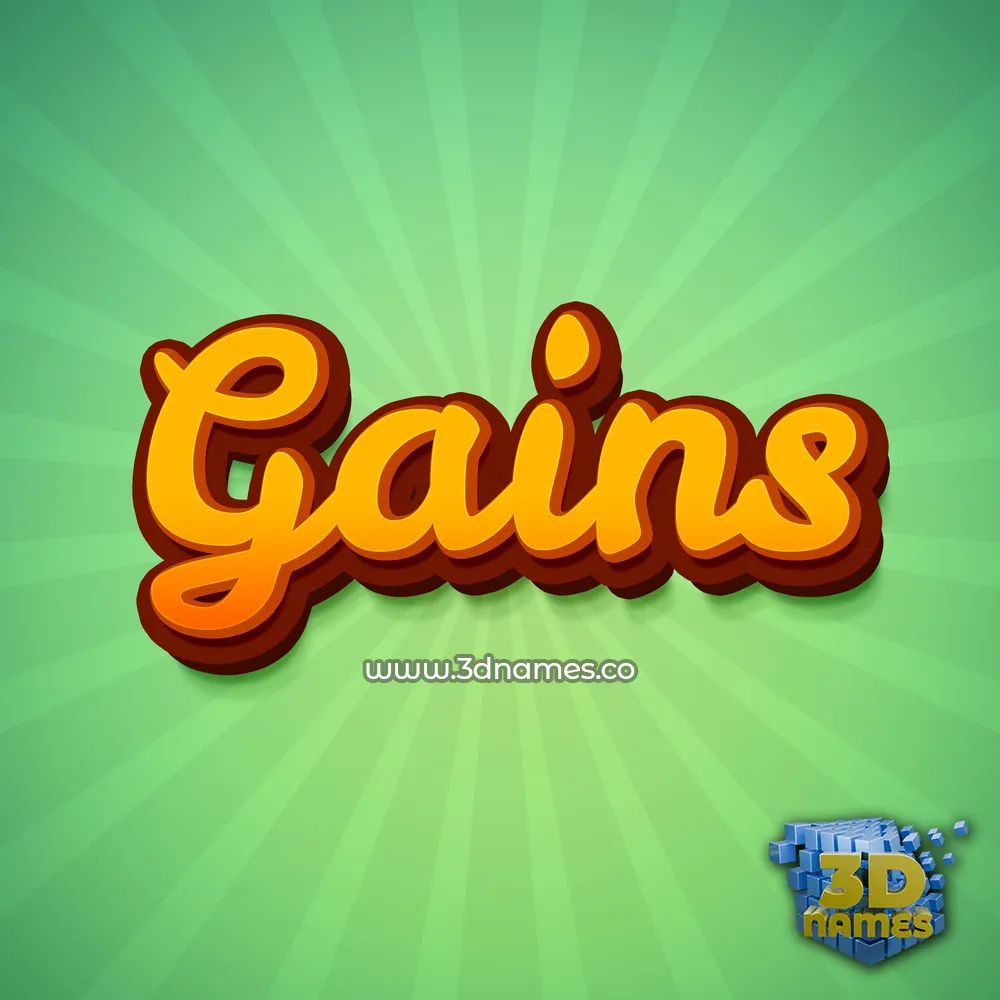 gains in Green Rays style - 3D name wallpaper