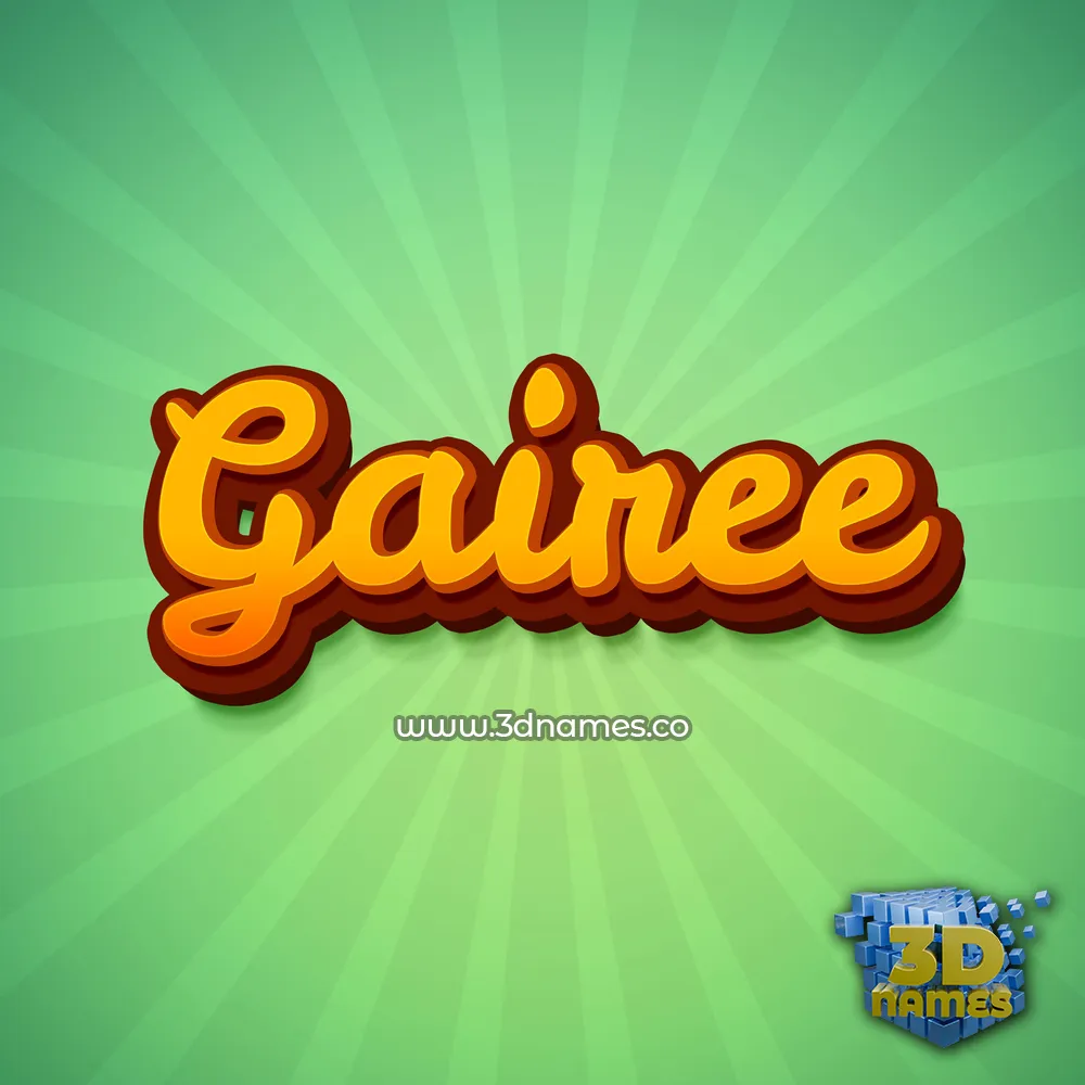 gairee in Green Rays style - 3D name wallpaper