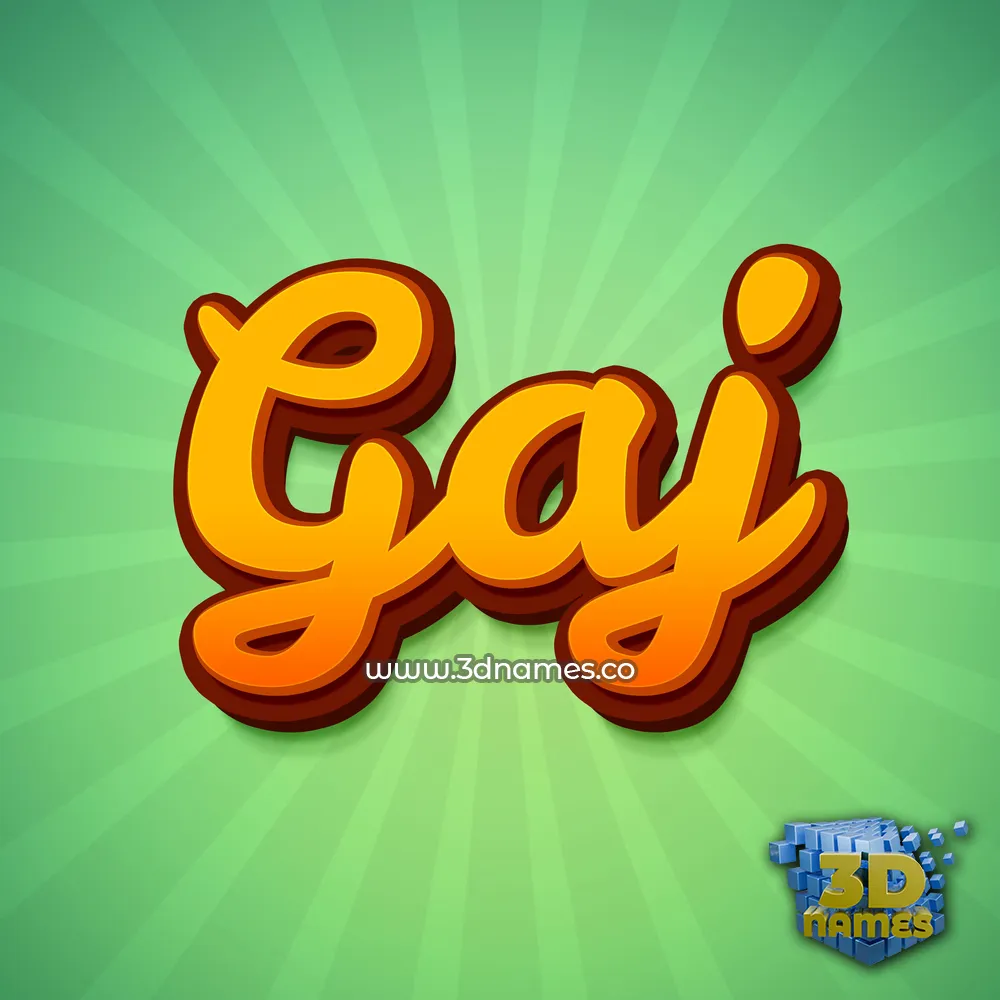 gaj in Green Rays style - 3D name wallpaper