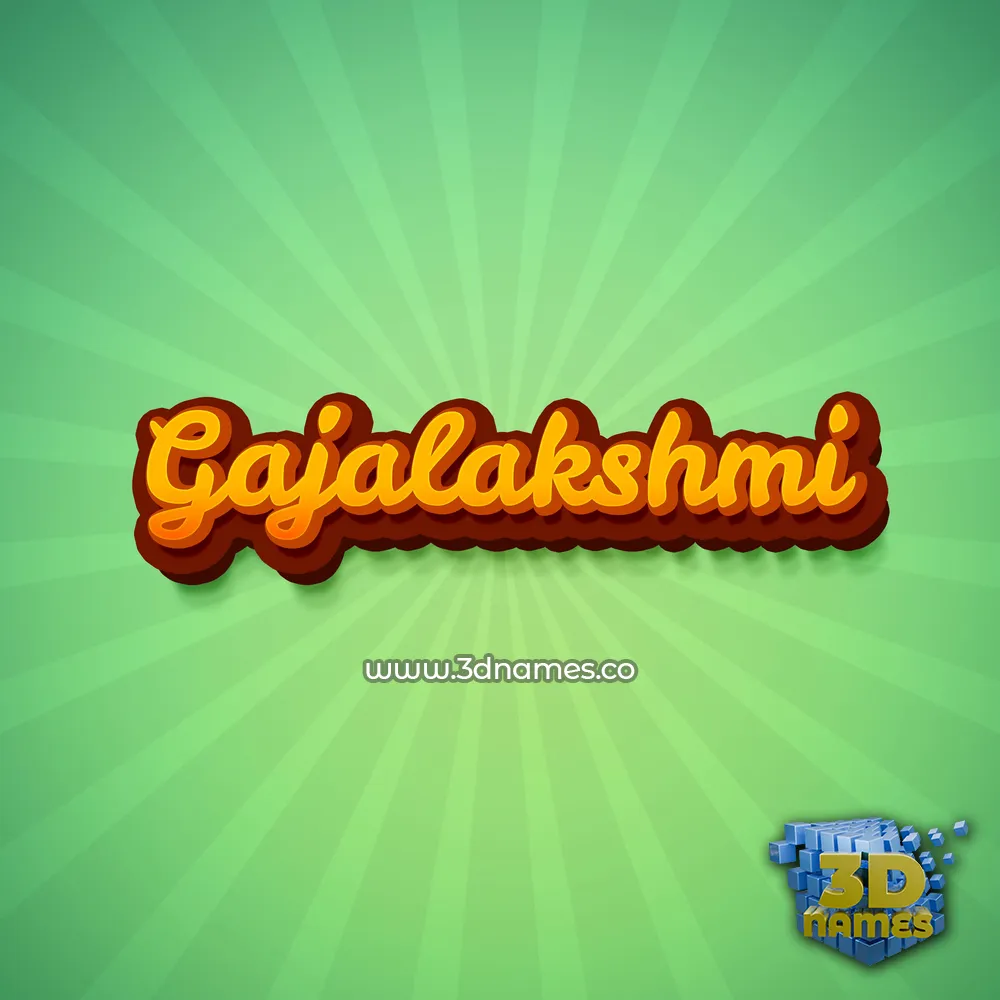 gajalakshmi in Green Rays style - 3D name wallpaper