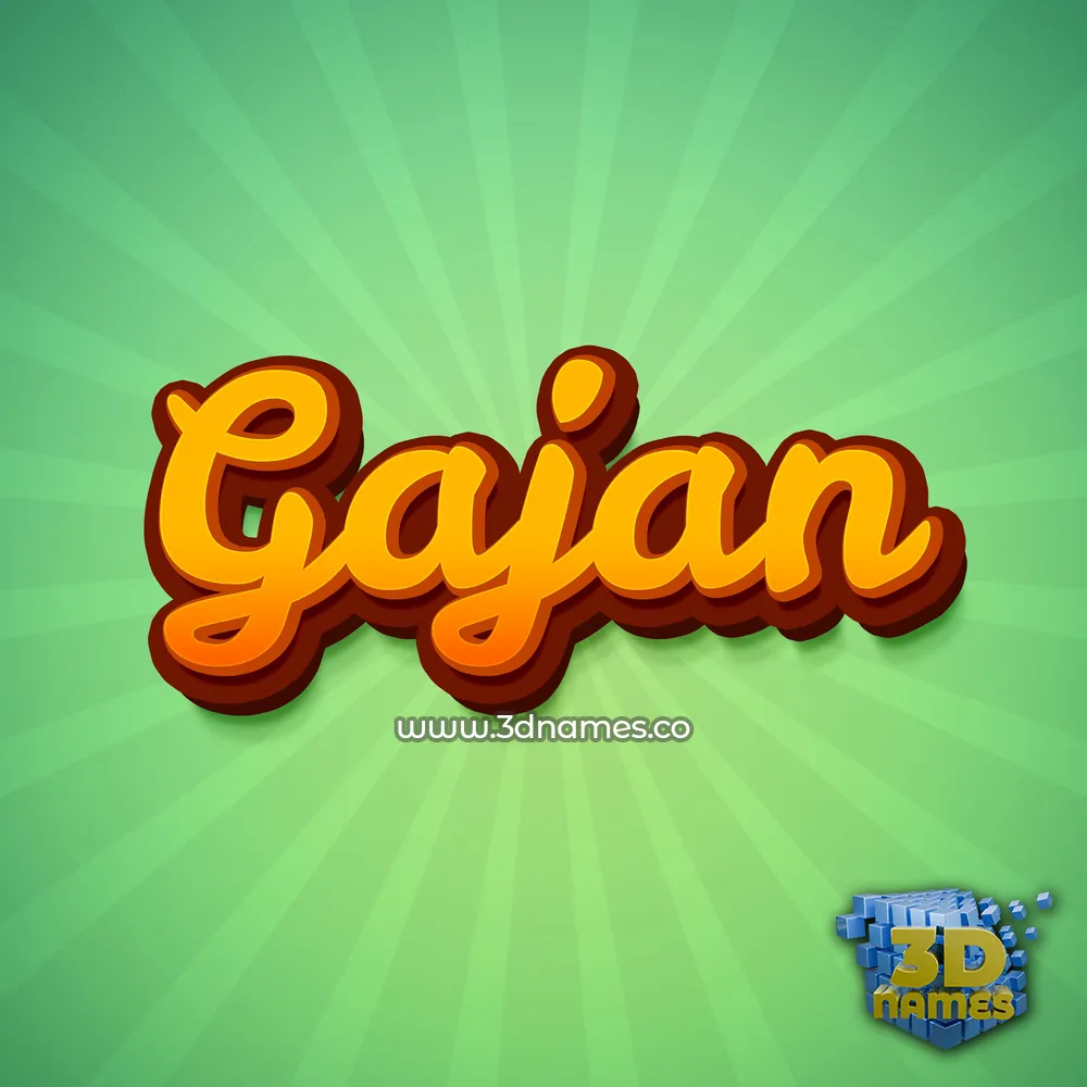 gajan in Green Rays style - 3D name wallpaper