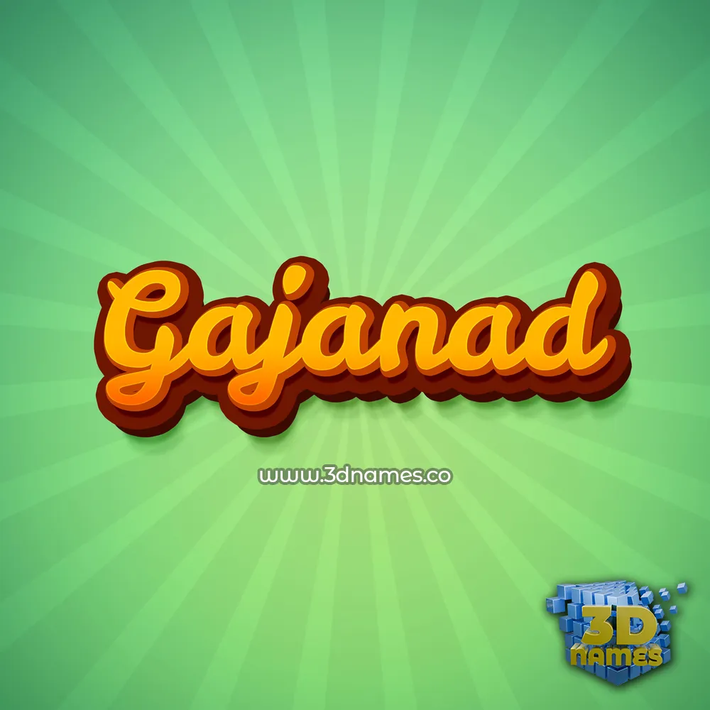 gajanad in Green Rays style - 3D name wallpaper