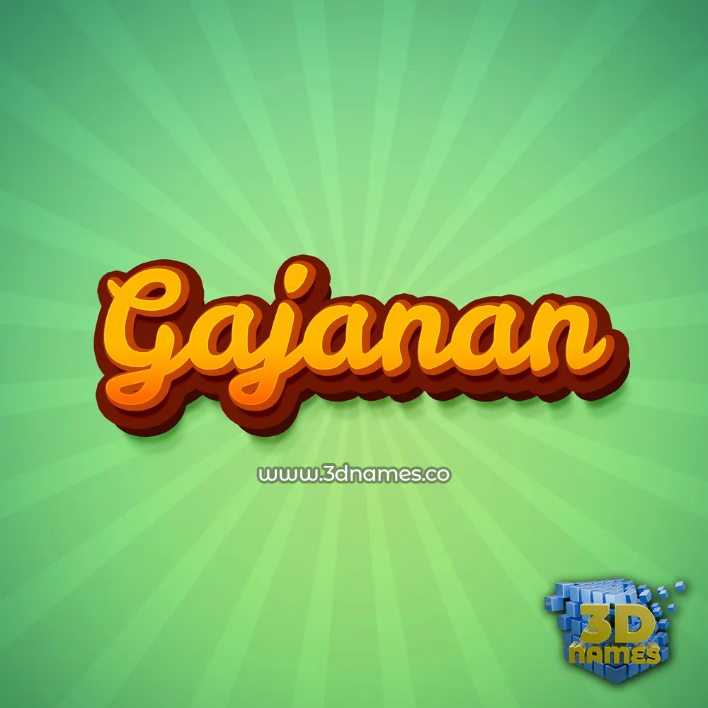 gajanan in Green Rays style - 3D name wallpaper