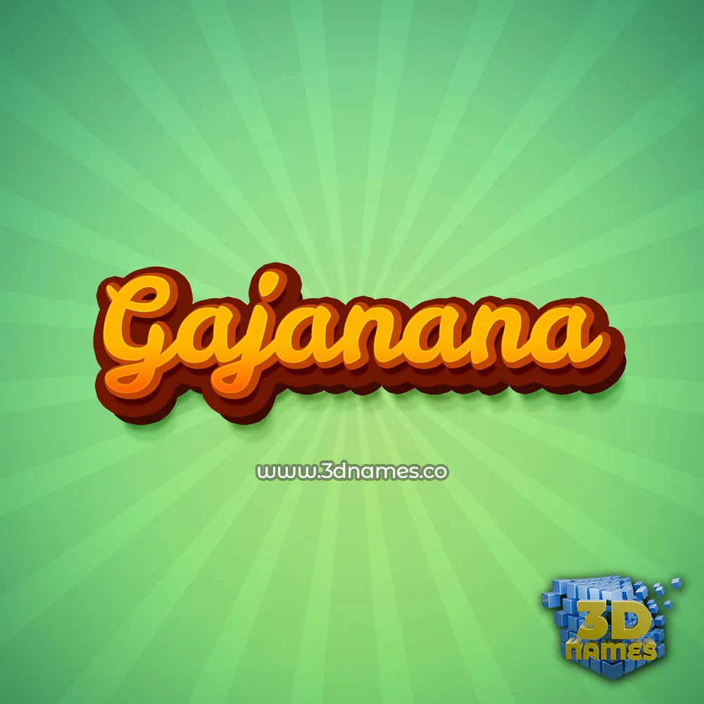 gajanana in Green Rays style - 3D name wallpaper