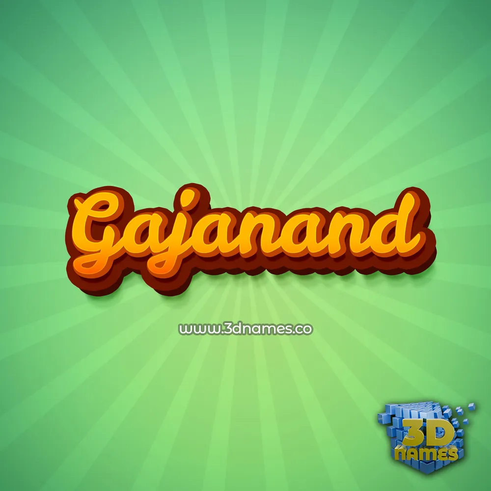 gajanand in Green Rays style - 3D name wallpaper