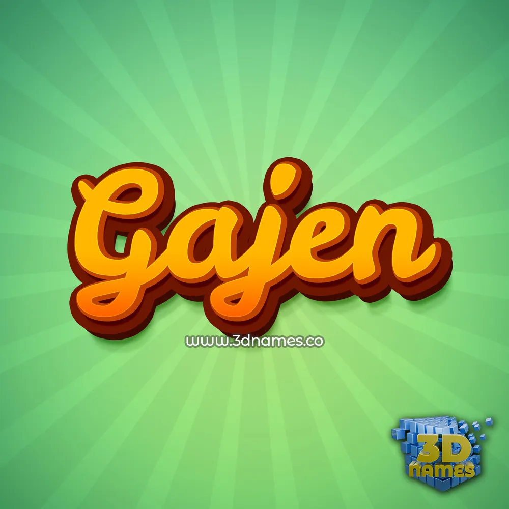 gajen in Green Rays style - 3D name wallpaper