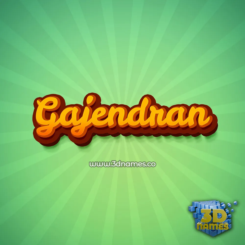 gajendran in Green Rays style - 3D name wallpaper