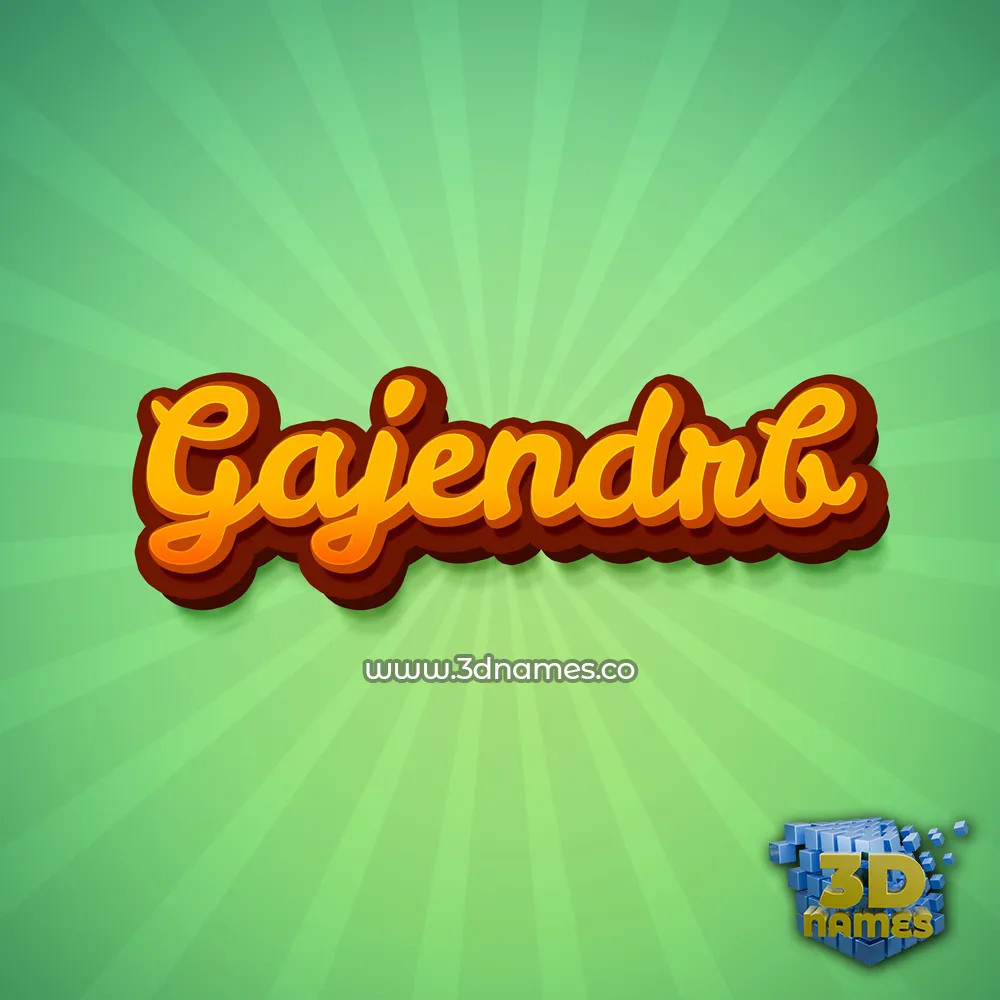 gajendrb in Green Rays style - 3D name wallpaper