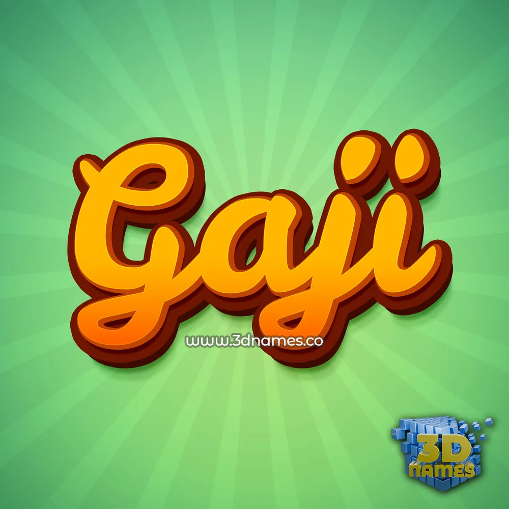 gaji in Green Rays style - 3D name wallpaper