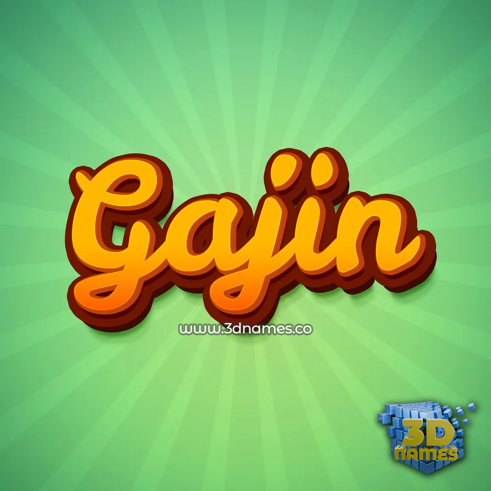 gajin in Green Rays style - 3D name wallpaper