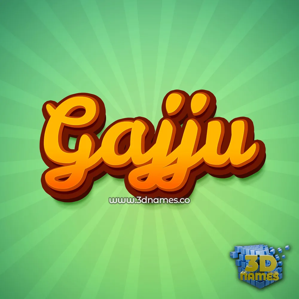 gajju in Green Rays style - 3D name wallpaper