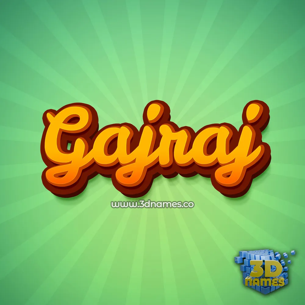 gajraj in Green Rays style - 3D name wallpaper