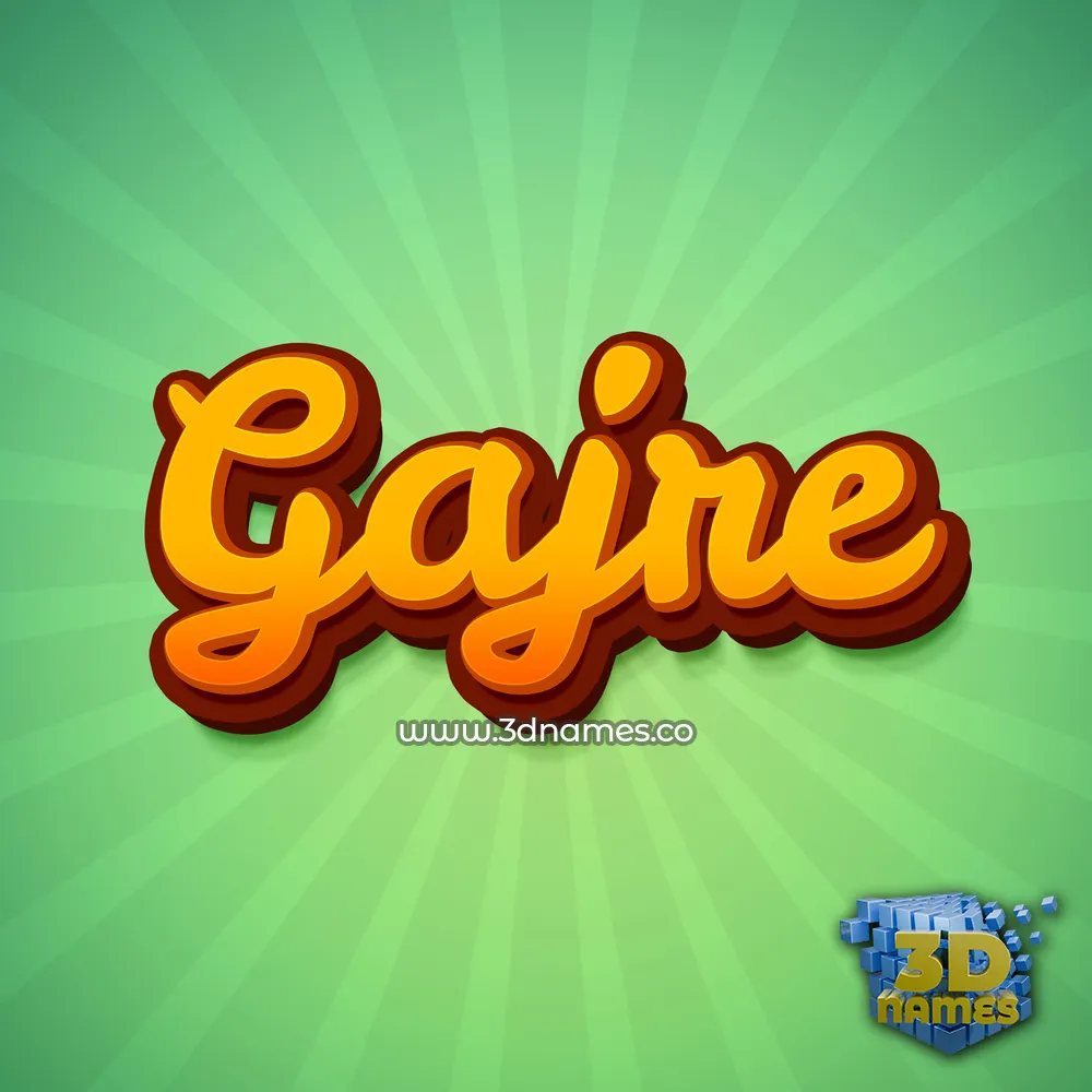 gajre in Green Rays style - 3D name wallpaper