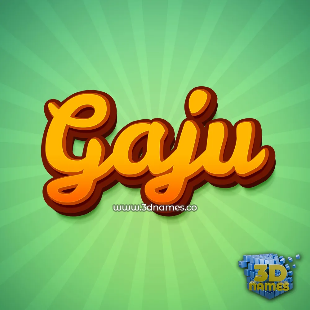 gaju in Green Rays style - 3D name wallpaper