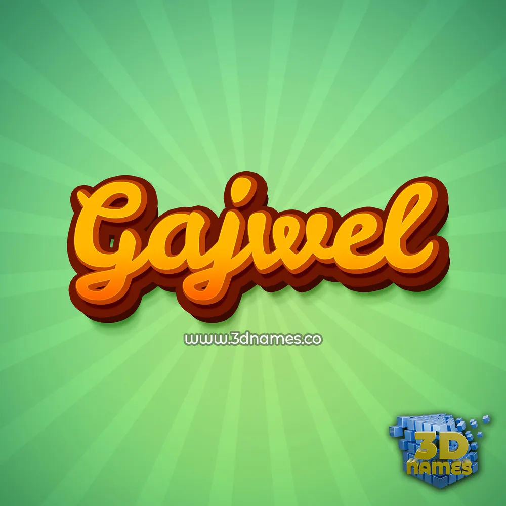 gajwel in Green Rays style - 3D name wallpaper