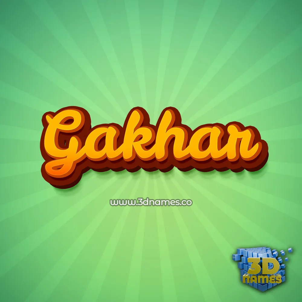 gakhar in Green Rays style - 3D name wallpaper