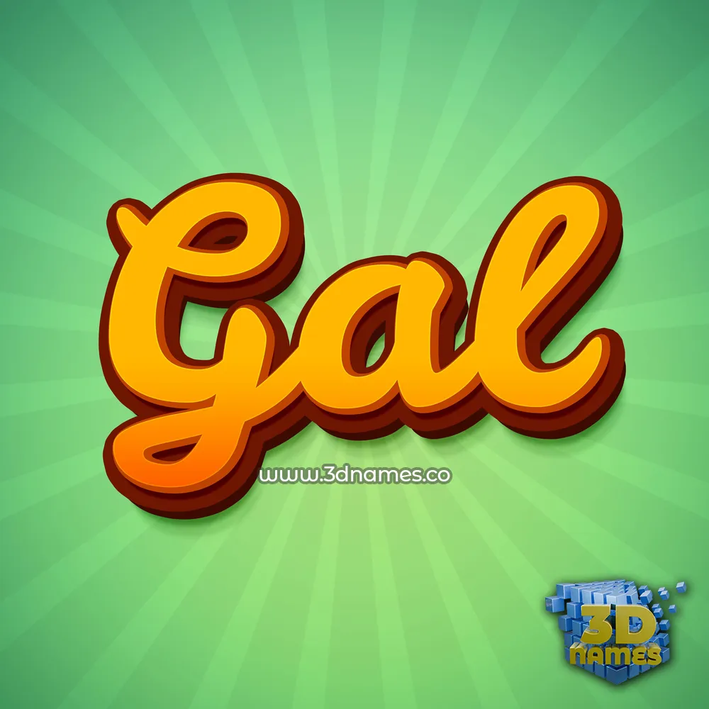 gal in Green Rays style - 3D name wallpaper