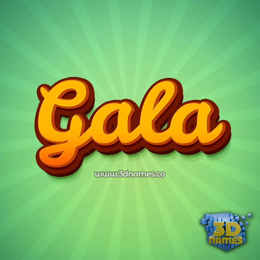 gala in Green Rays style - 3D name wallpaper