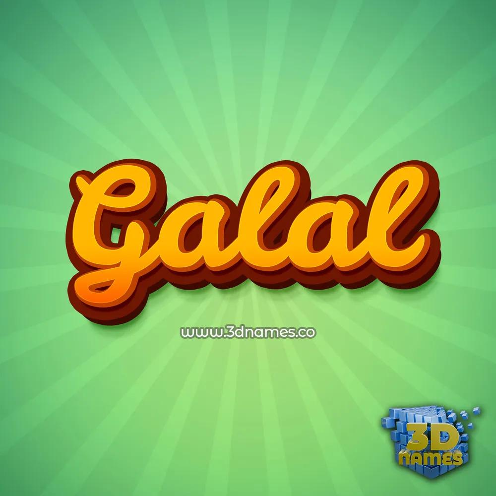 galal in Green Rays style - 3D name wallpaper
